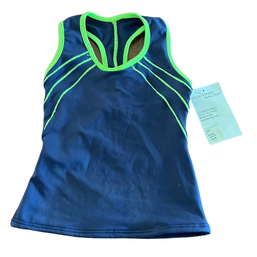 Baltogs Girls S (7-8) Blue and Green Knit Top Dance Sports
